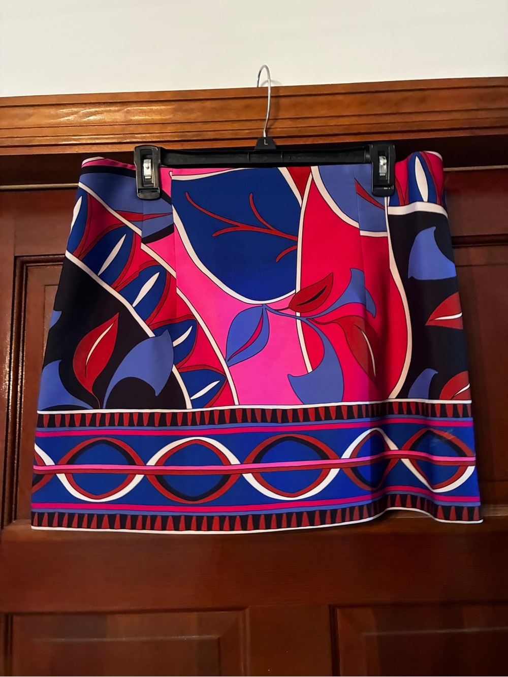 Zara Pink, Blue & Black Printed Mini Skirt